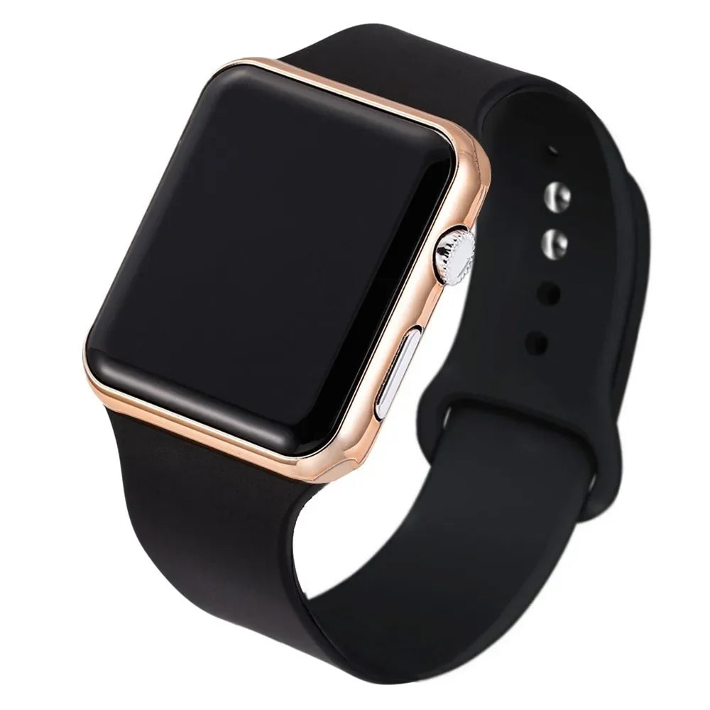 Fashion Digital Watches For Men Women Simple Square Sports LED Wristwatches Silicone Strap Casual Electronic Clock