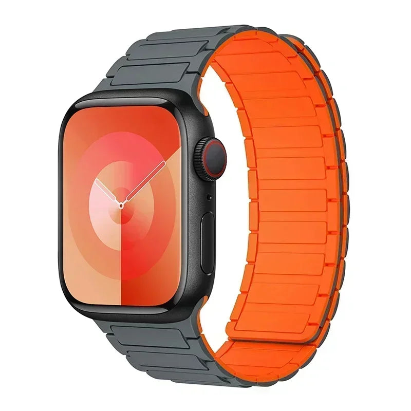 Magnetic sports band for Apple Watch Ultra 2 49mm 45mm 44 42mm 38 40 41mm silicone strap for iWatch