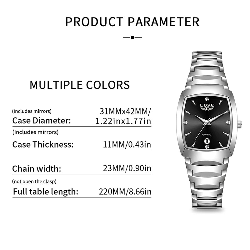 LIGE Watch women Business Luxury Ladies clock female waterproof watch