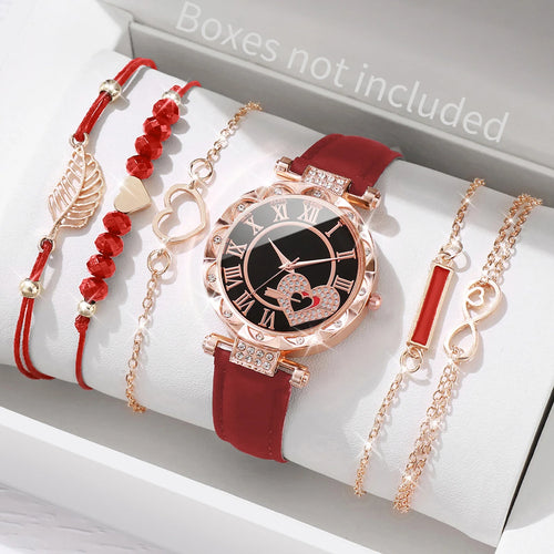 6PCS/Set Women's Watch Set For Valentines
