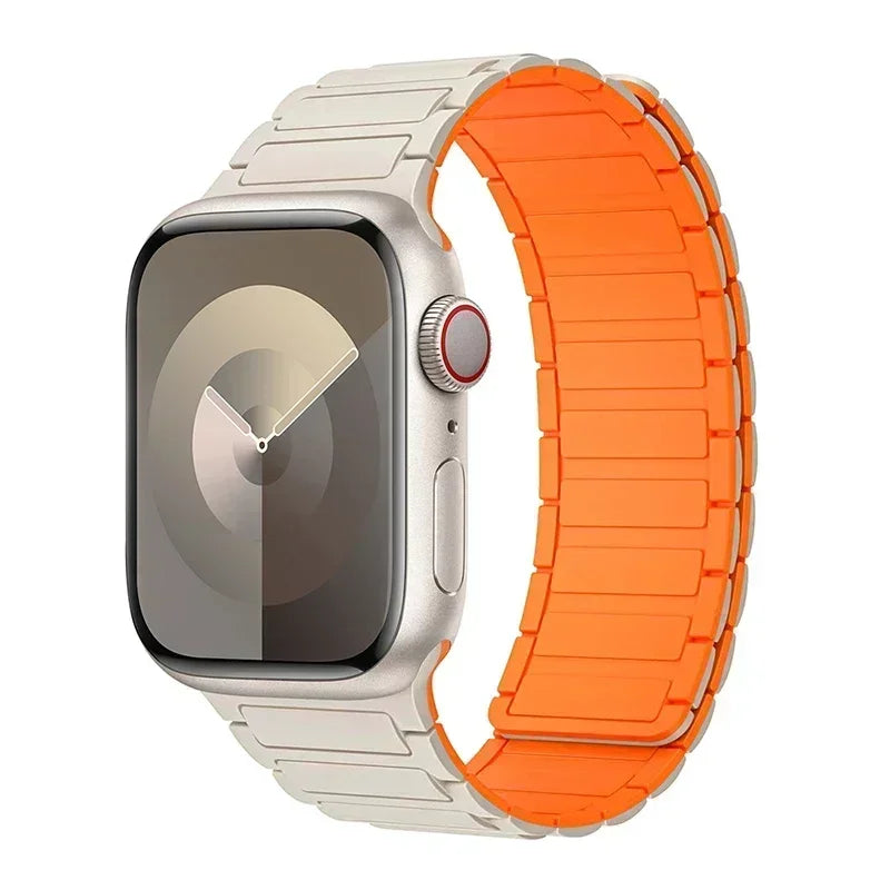 Magnetic sports band for Apple Watch Ultra 2 49mm 45mm 44 42mm 38 40 41mm silicone strap for iWatch