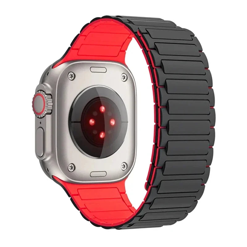 Magnetic sports band for Apple Watch Ultra 2 49mm 45mm 44 42mm 38 40 41mm silicone strap for iWatch