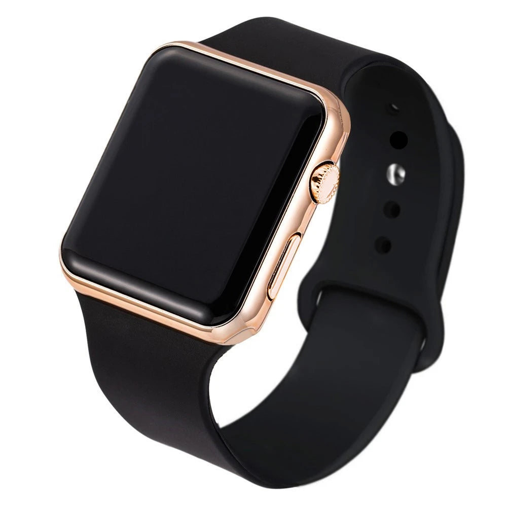 Fashion Digital Watches For Men Women Simple Square Sports LED Wristwatches Silicone Strap Casual Electronic Clock