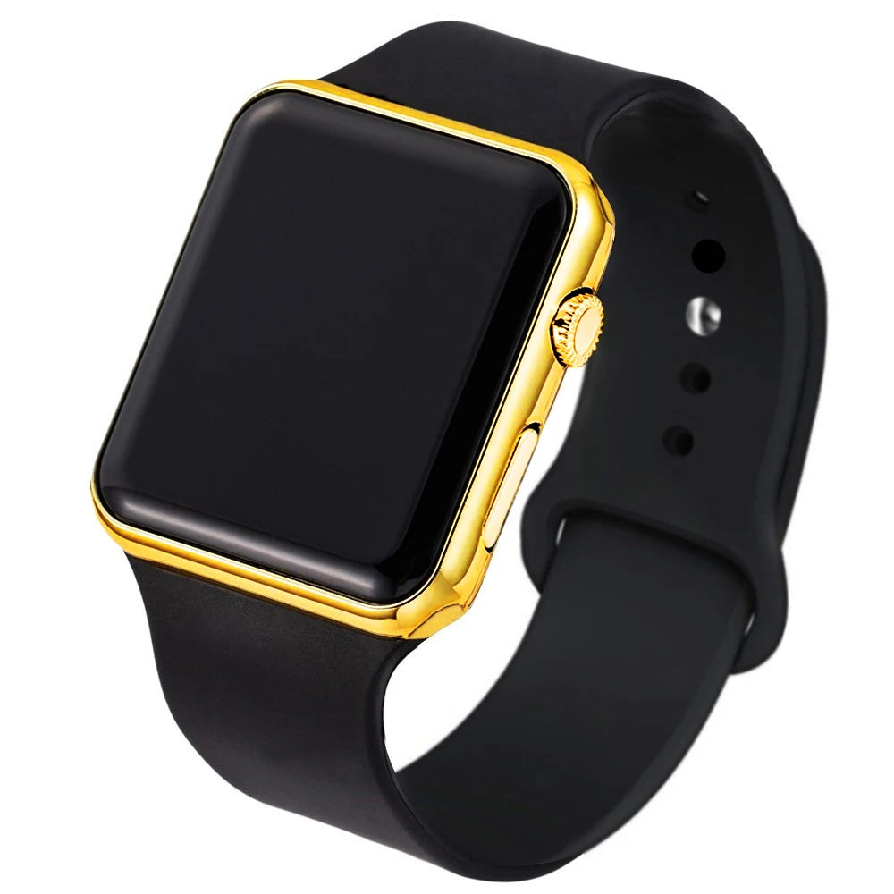Fashion Digital Watches For Men Women Simple Square Sports LED Wristwatches Silicone Strap Casual Electronic Clock